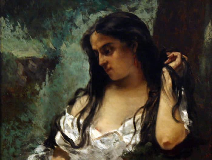 Gustave Courbet Gypsy in Reflection